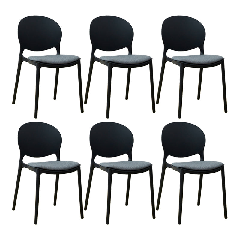 Chaise de salle à manger scandinave en plastique, chaise latérale à dossier ouvert avec 4 pieds pour usage domestique