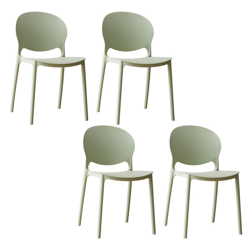 Chaise de salle à manger scandinave en plastique, chaise latérale à dossier ouvert avec 4 pieds pour usage domestique