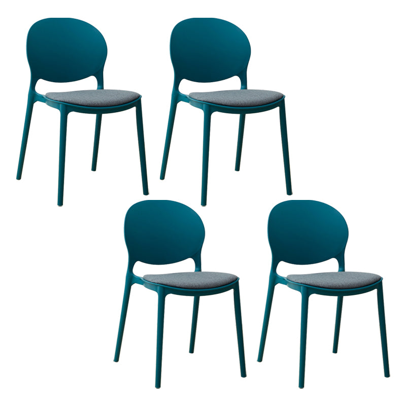 Chaise de salle à manger scandinave en plastique, chaise latérale à dossier ouvert avec 4 pieds pour usage domestique