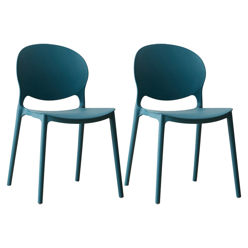 Chaise de salle à manger scandinave en plastique, chaise latérale à dossier ouvert avec 4 pieds pour usage domestique