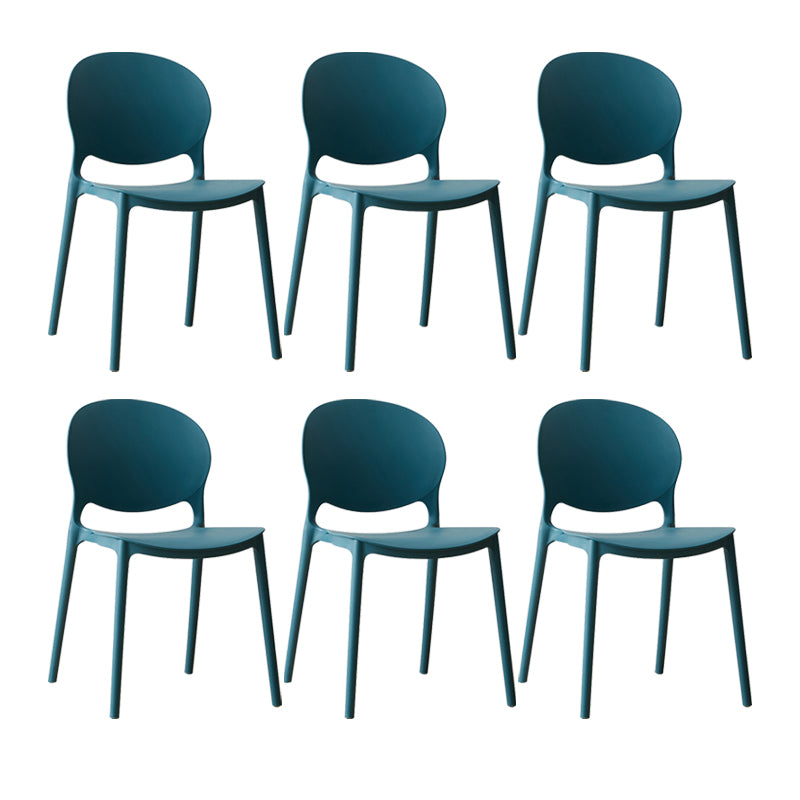 Chaise de salle à manger scandinave en plastique, chaise latérale à dossier ouvert avec 4 pieds pour usage domestique