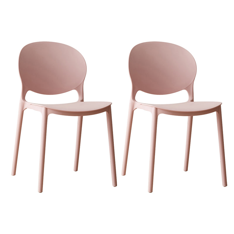 Chaise de salle à manger scandinave en plastique, chaise latérale à dossier ouvert avec 4 pieds pour usage domestique