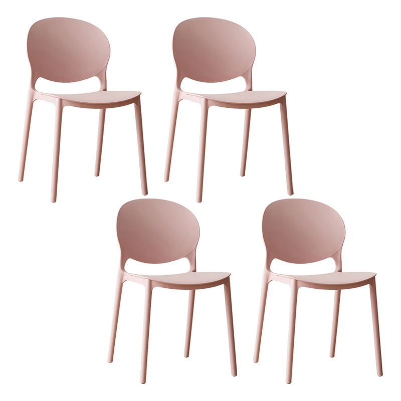 Chaise de salle à manger scandinave en plastique, chaise latérale à dossier ouvert avec 4 pieds pour usage domestique