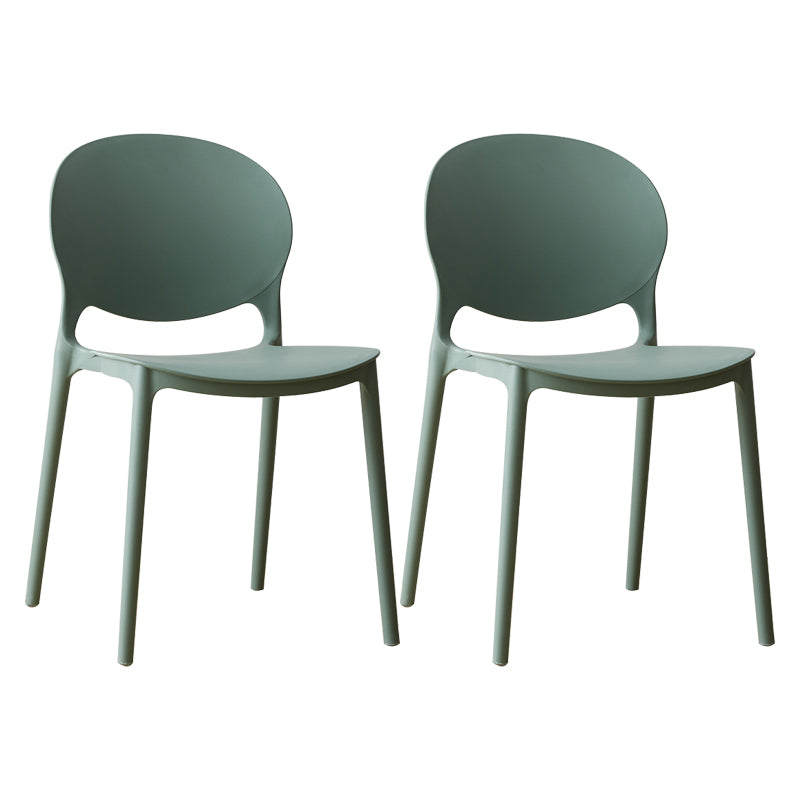 Chaise de salle à manger scandinave en plastique, chaise latérale à dossier ouvert avec 4 pieds pour usage domestique