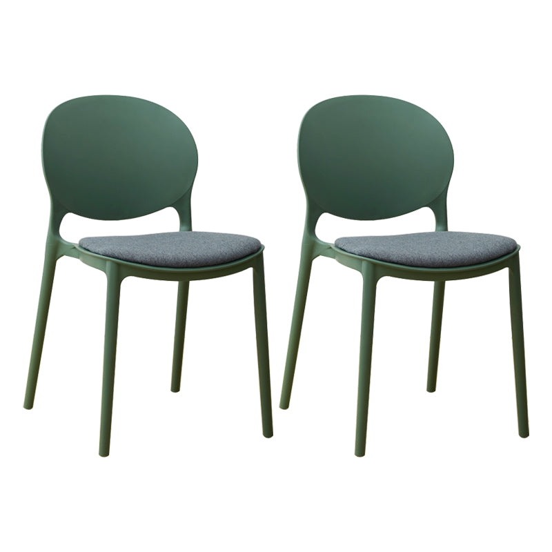 Chaise de salle à manger scandinave en plastique, chaise latérale à dossier ouvert avec 4 pieds pour usage domestique