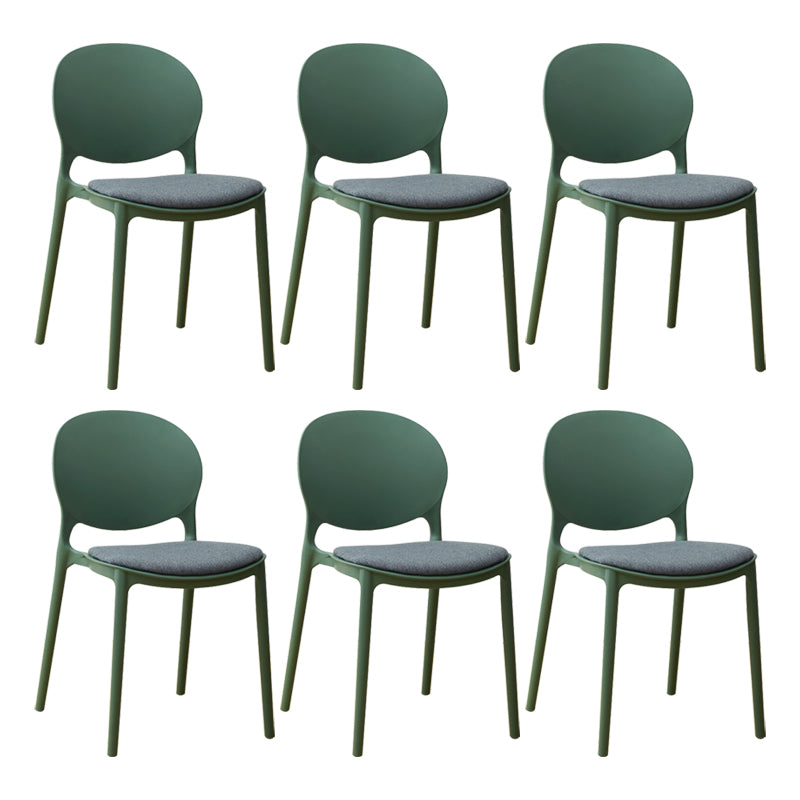 Chaise de salle à manger scandinave en plastique, chaise latérale à dossier ouvert avec 4 pieds pour usage domestique