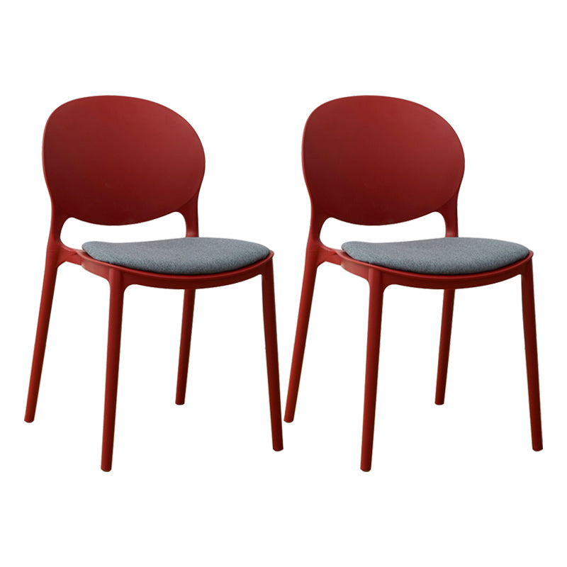 Chaise de salle à manger scandinave en plastique, chaise latérale à dossier ouvert avec 4 pieds pour usage domestique