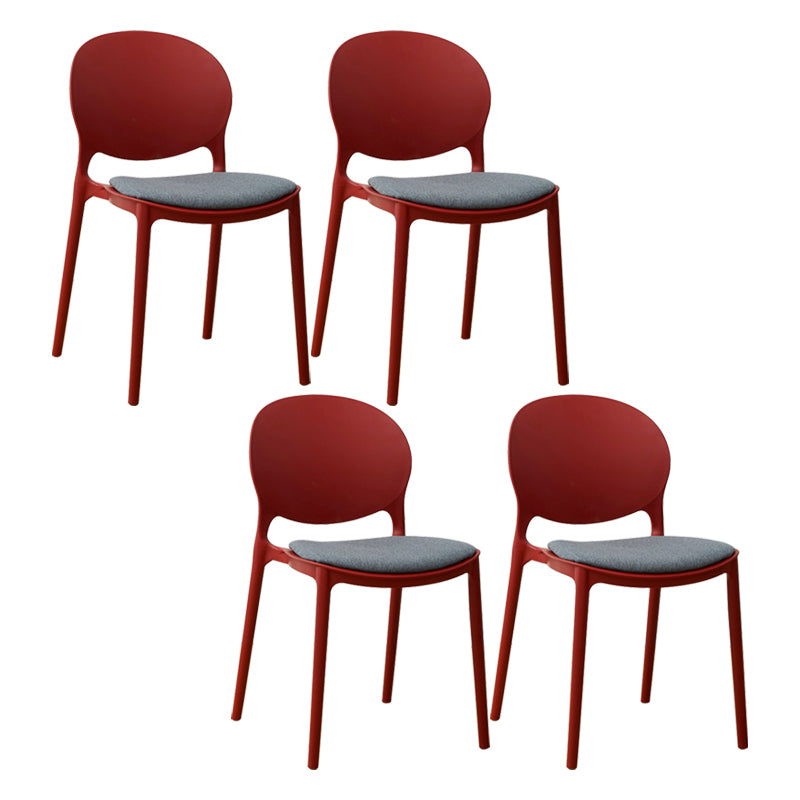 Chaise de salle à manger scandinave en plastique, chaise latérale à dossier ouvert avec 4 pieds pour usage domestique