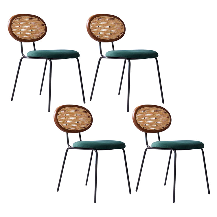 Nordic Style Armless Metal Dining Chairs Open Back Dining Side Chair for Home Use
