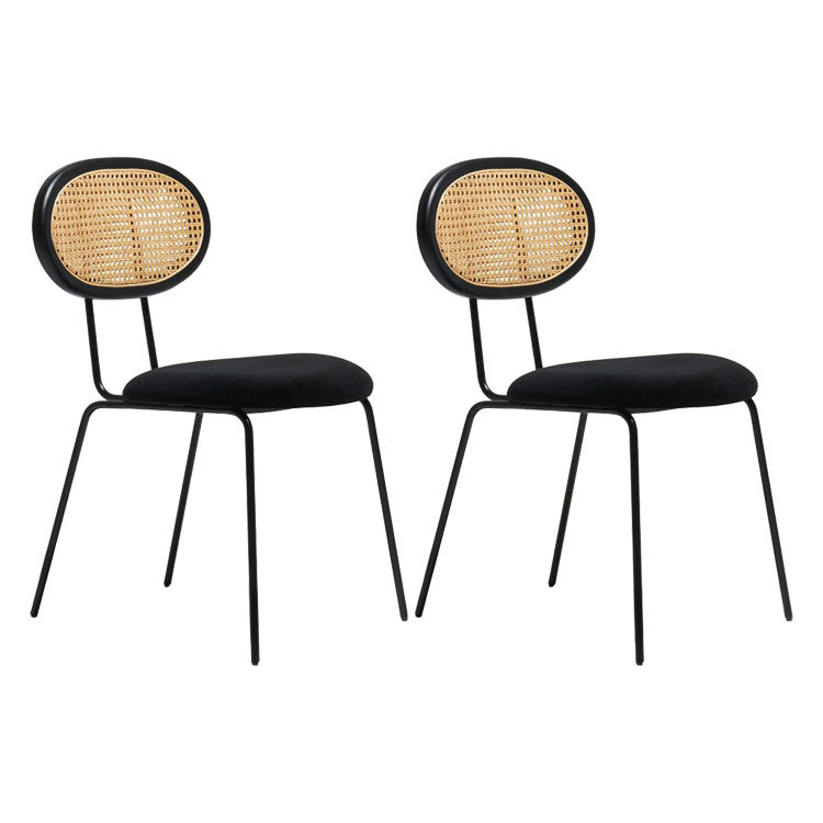 Nordic Style Armless Metal Dining Chairs Open Back Dining Side Chair for Home Use