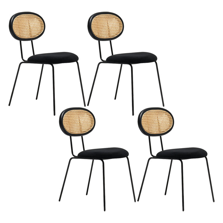 Nordic Style Armless Metal Dining Chairs Open Back Dining Side Chair for Home Use