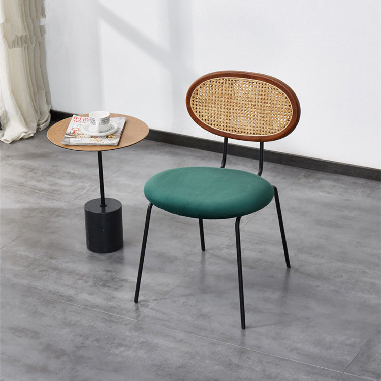 Nordic Style Armless Metal Dining Chairs Open Back Dining Side Chair for Home Use