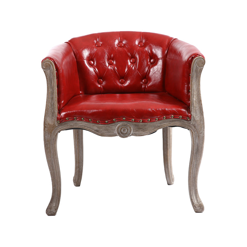 Fauteuil de salle à manger rembourré Fauteuils de salle à manger capitonnés avec pieds en bois d'hévéa