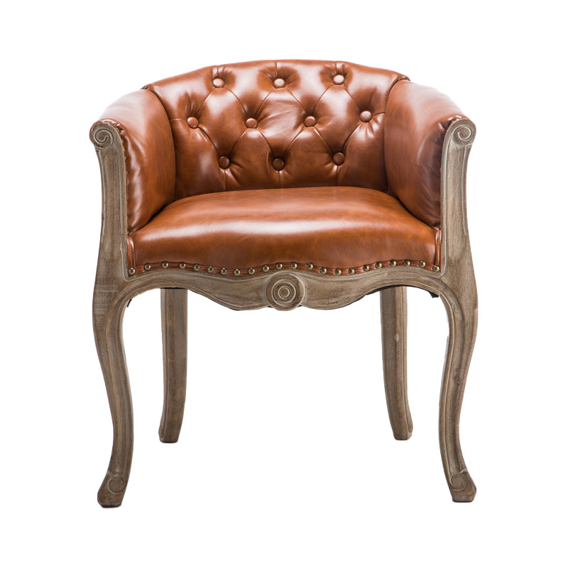 Fauteuil de salle à manger rembourré Fauteuils de salle à manger capitonnés avec pieds en bois d'hévéa