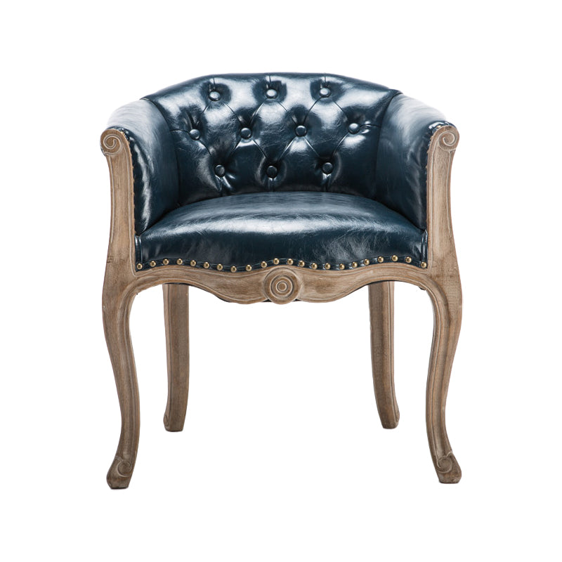 Fauteuil de salle à manger rembourré Fauteuils de salle à manger capitonnés avec pieds en bois d'hévéa