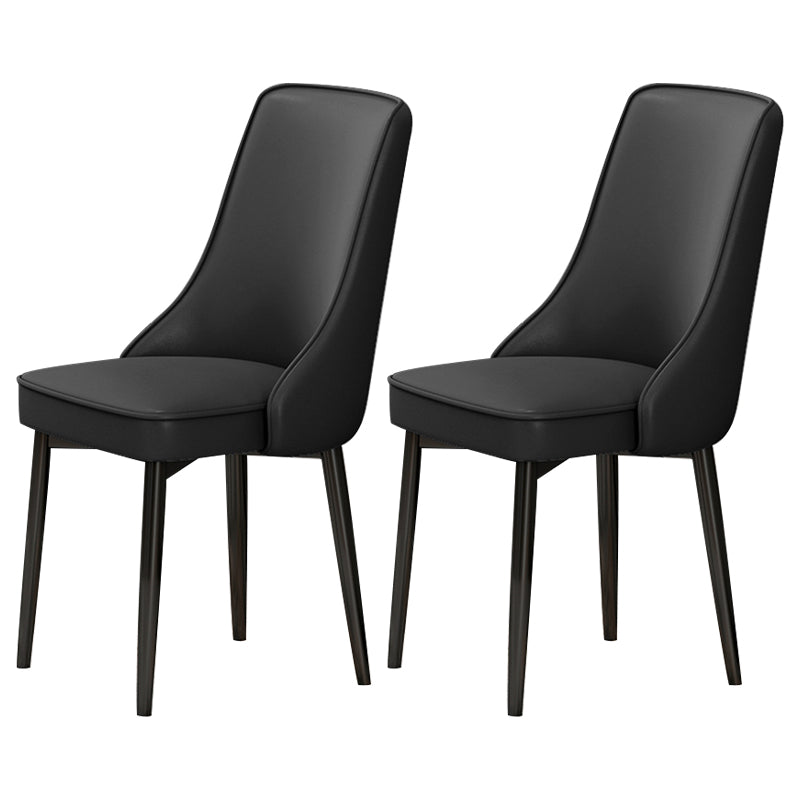 Scandinavian Style Metal Dining Chairs Dining Room Parsons Armless Chair