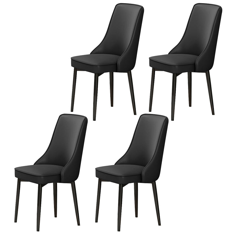 Scandinavian Style Metal Dining Chairs Dining Room Parsons Armless Chair