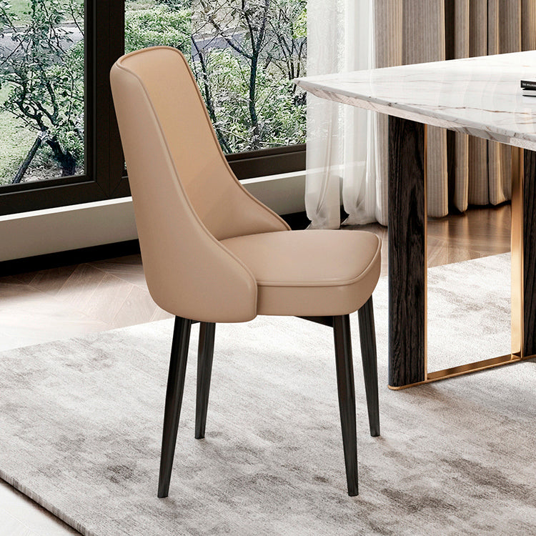 Scandinavian Style Metal Dining Chairs Dining Room Parsons Armless Chair