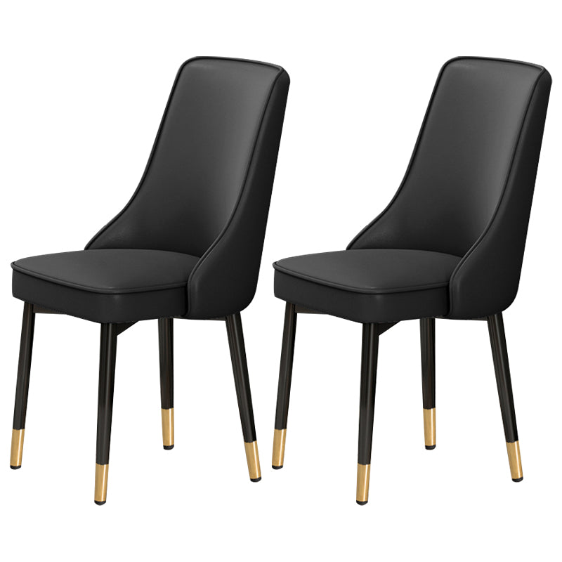 Scandinavian Style Metal Dining Chairs Dining Room Parsons Armless Chair