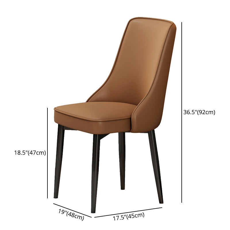 Scandinavian Style Metal Dining Chairs Dining Room Parsons Armless Chair