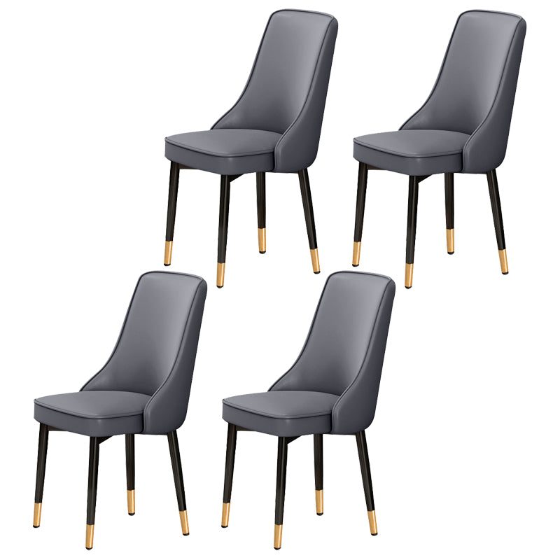 Scandinavian Style Metal Dining Chairs Dining Room Parsons Armless Chair
