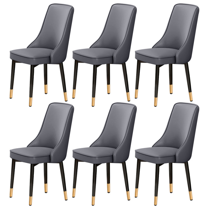 Scandinavian Style Metal Dining Chairs Dining Room Parsons Armless Chair