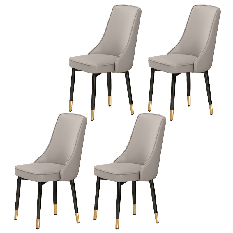 Scandinavian Style Metal Dining Chairs Dining Room Parsons Armless Chair
