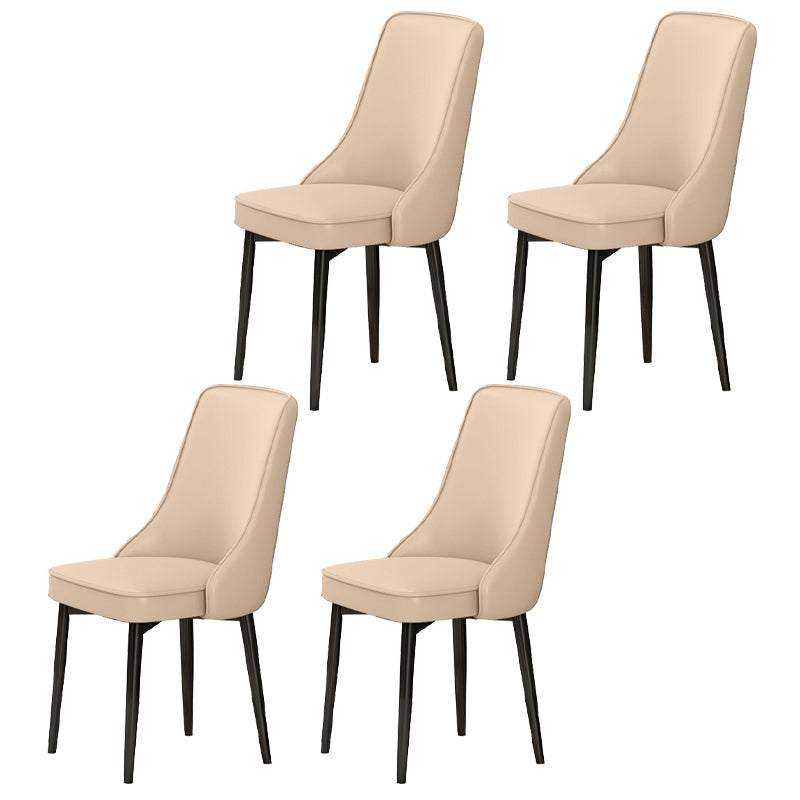 Scandinavian Style Metal Dining Chairs Dining Room Parsons Armless Chair