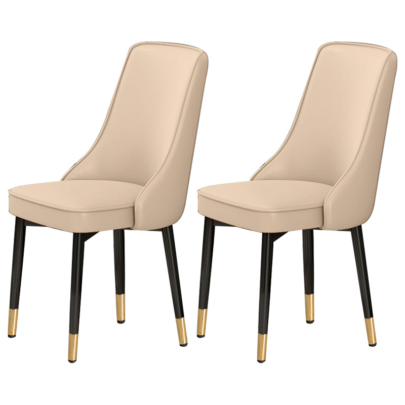 Scandinavian Style Metal Dining Chairs Dining Room Parsons Armless Chair