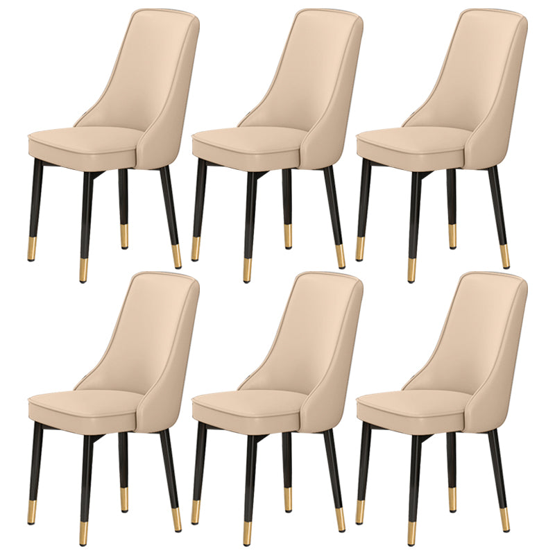 Scandinavian Style Metal Dining Chairs Dining Room Parsons Armless Chair