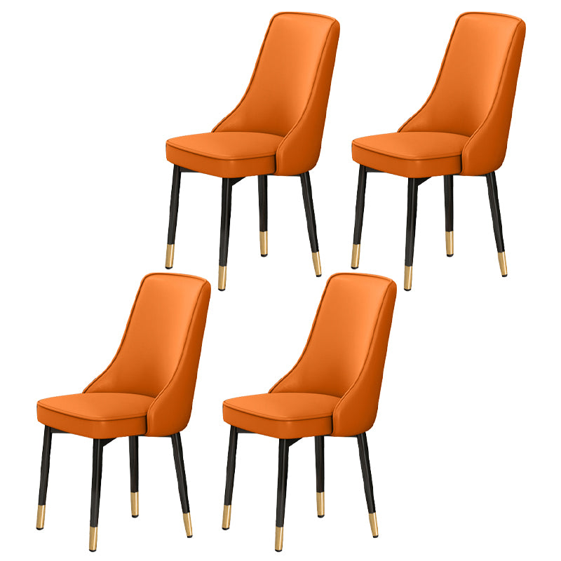 Scandinavian Style Metal Dining Chairs Dining Room Parsons Armless Chair