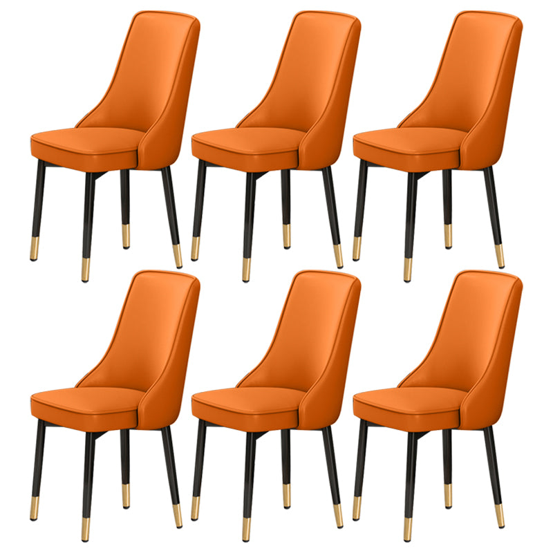 Scandinavian Style Metal Dining Chairs Dining Room Parsons Armless Chair