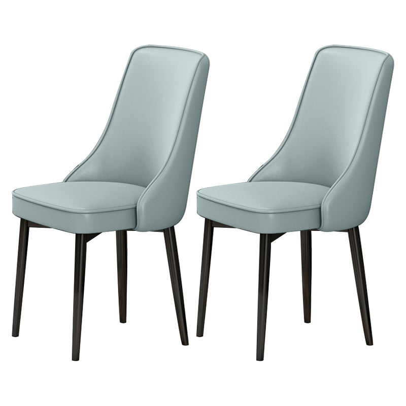 Scandinavian Style Metal Dining Chairs Dining Room Parsons Armless Chair