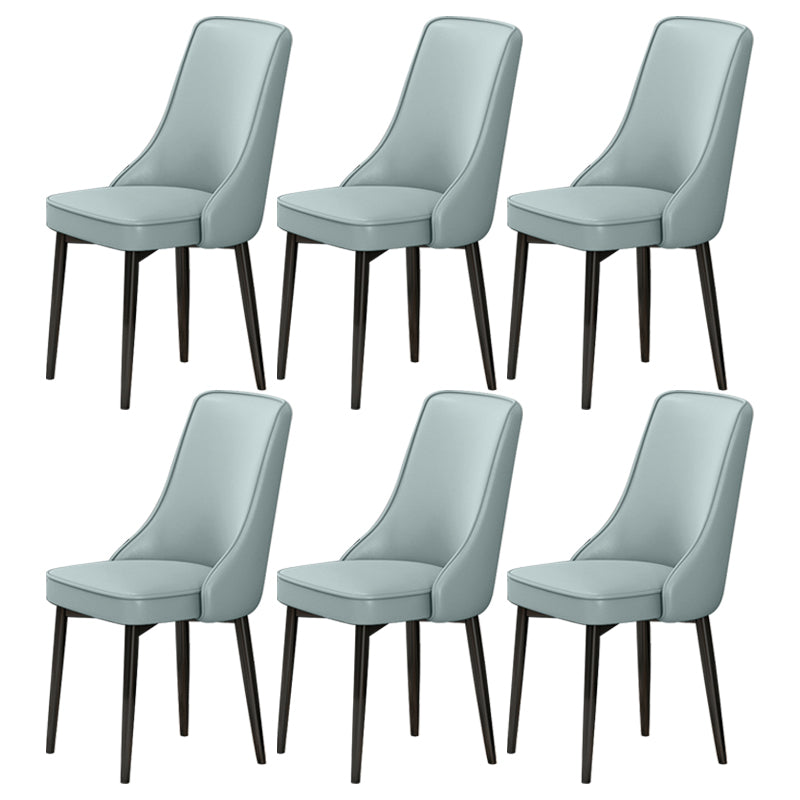 Scandinavian Style Metal Dining Chairs Dining Room Parsons Armless Chair