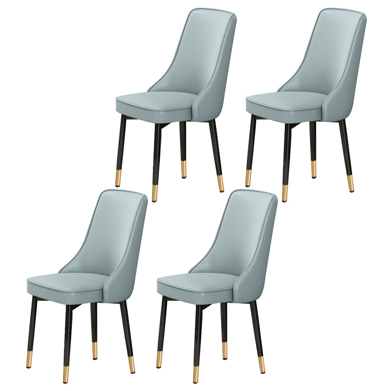 Scandinavian Style Metal Dining Chairs Dining Room Parsons Armless Chair