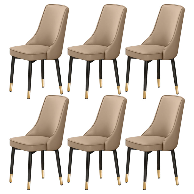 Scandinavian Style Metal Dining Chairs Dining Room Parsons Armless Chair