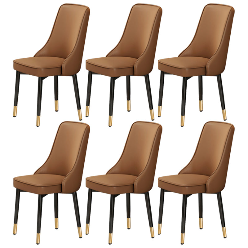 Scandinavian Style Metal Dining Chairs Dining Room Parsons Armless Chair