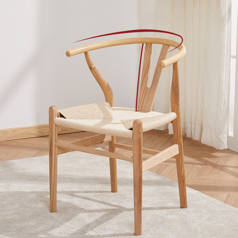 Silla auxiliar de cocina contemporánea de madera con cojín de color, sillón de comedor Wishbone