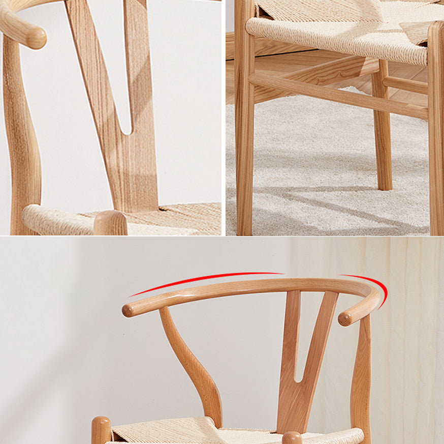 Silla auxiliar de cocina contemporánea de madera con cojín de color, sillón de comedor Wishbone