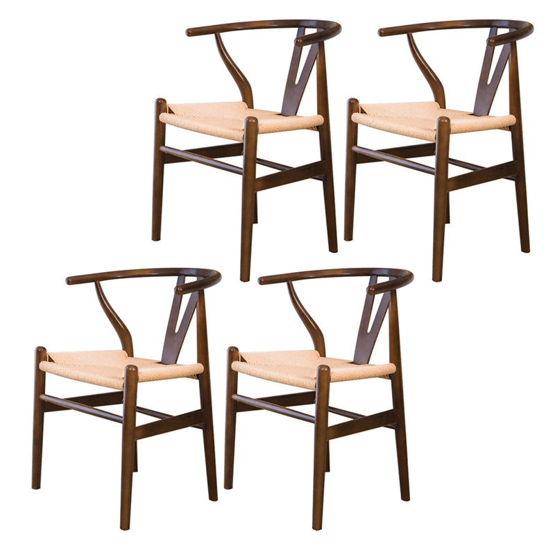 Silla auxiliar de cocina contemporánea de madera con cojín de color, sillón de comedor Wishbone