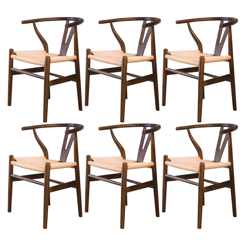 Silla auxiliar de cocina contemporánea de madera con cojín de color, sillón de comedor Wishbone
