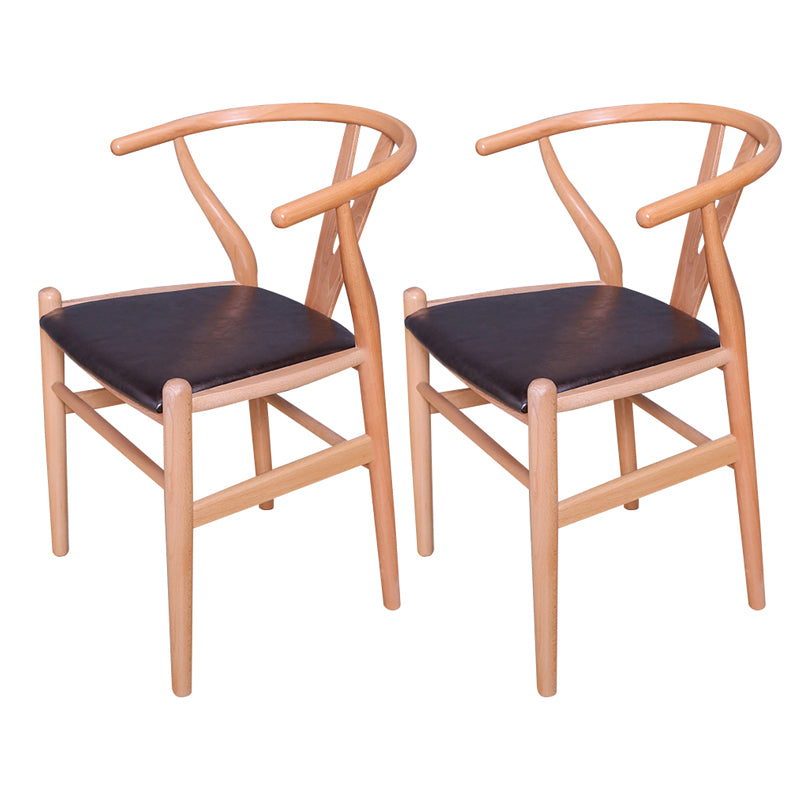 Silla auxiliar de cocina contemporánea de madera con cojín de color, sillón de comedor Wishbone