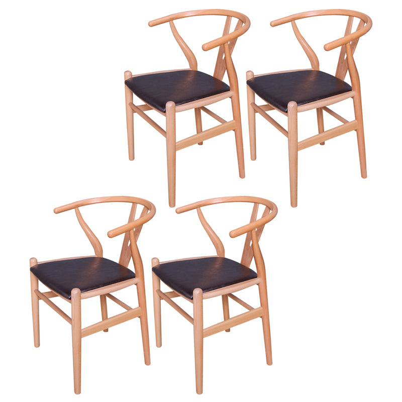 Silla auxiliar de cocina contemporánea de madera con cojín de color, sillón de comedor Wishbone