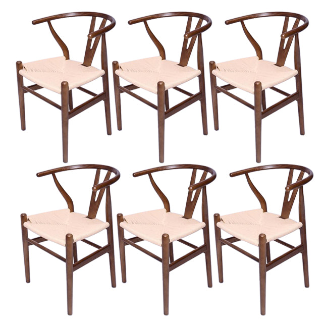 Silla auxiliar de cocina contemporánea de madera con cojín de color, sillón de comedor Wishbone