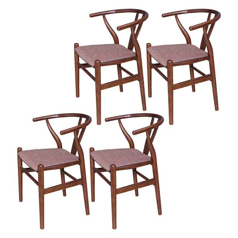 Silla auxiliar de cocina contemporánea de madera con cojín de color, sillón de comedor Wishbone