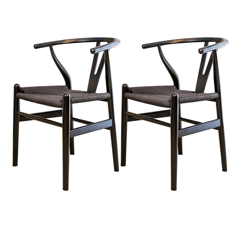 Chaise d'appoint de cuisine contemporaine en bois avec coussin de couleur, fauteuil de salle à manger Wishbone