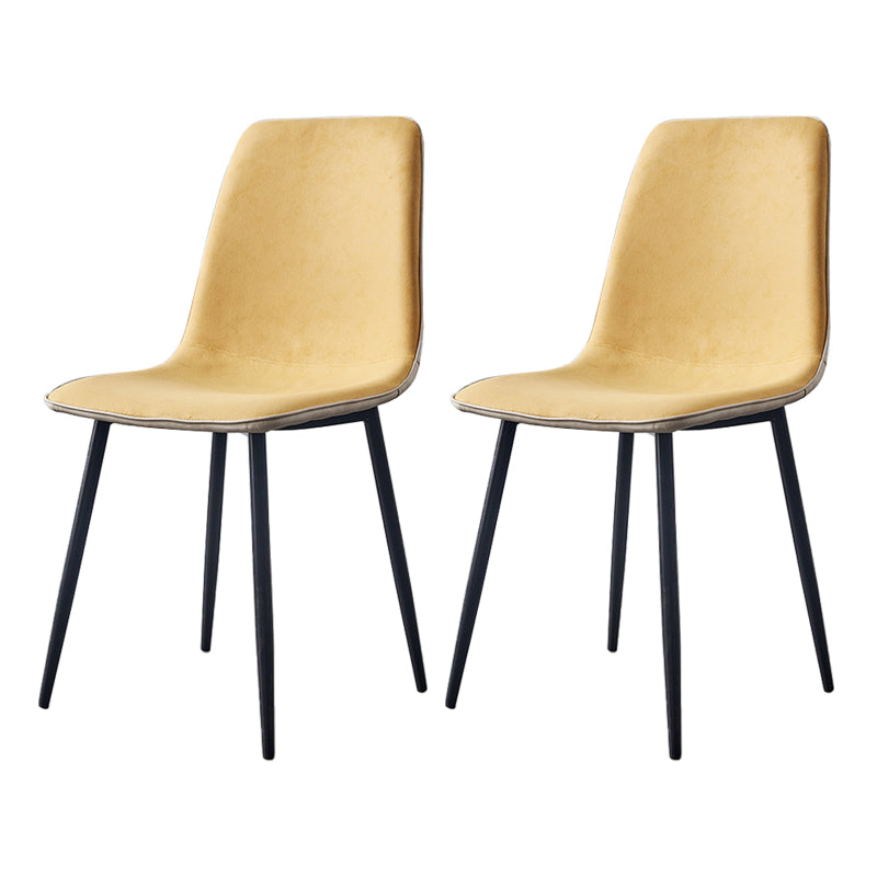 Macaron color Scandinavian Dining room Chair Leather Solid Back Side Chair