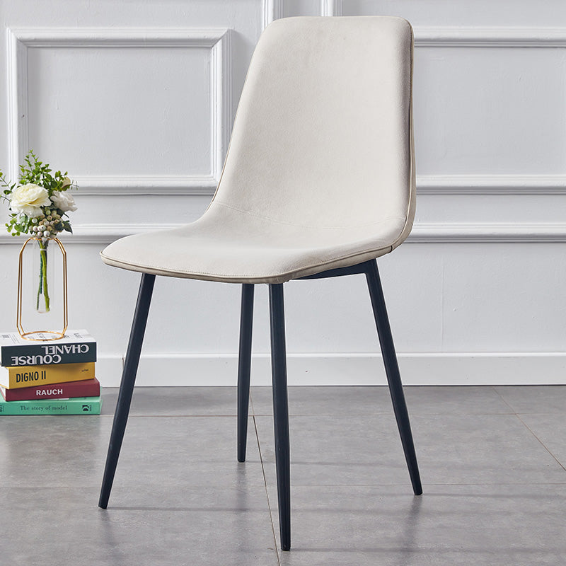 Macaron color Scandinavian Dining room Chair Leather Solid Back Side Chair
