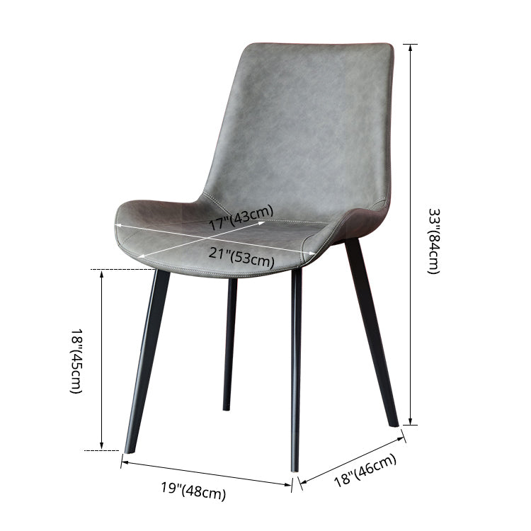 Silla de comedor industrial de metal con acabado metálico y respaldo sólido