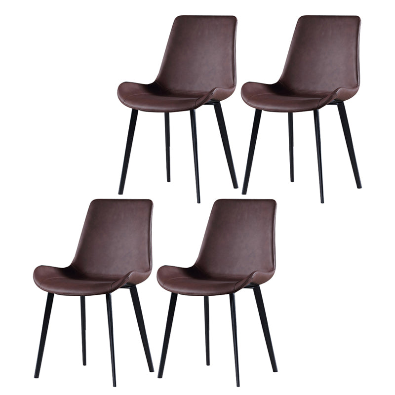 Silla de comedor industrial de metal con acabado metálico y respaldo sólido